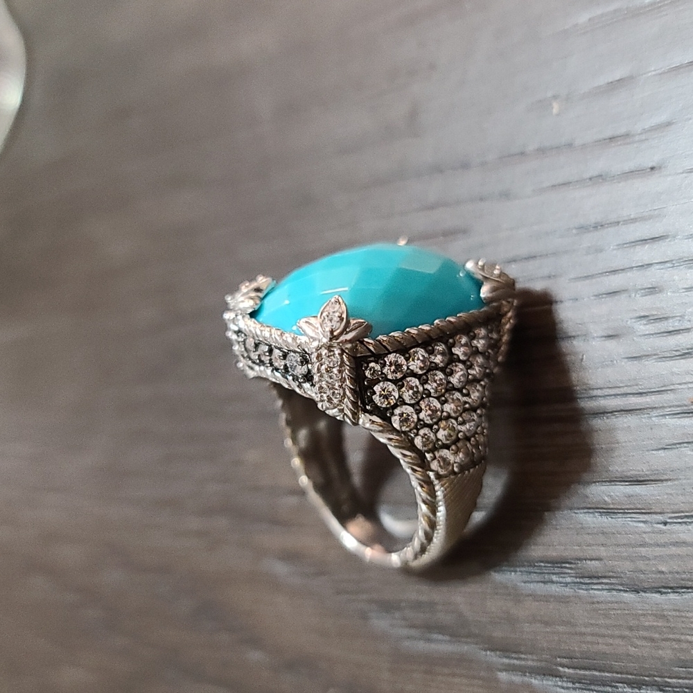 Judith Ripka 925 SS Turquoise Ring - Picture 2 of 3